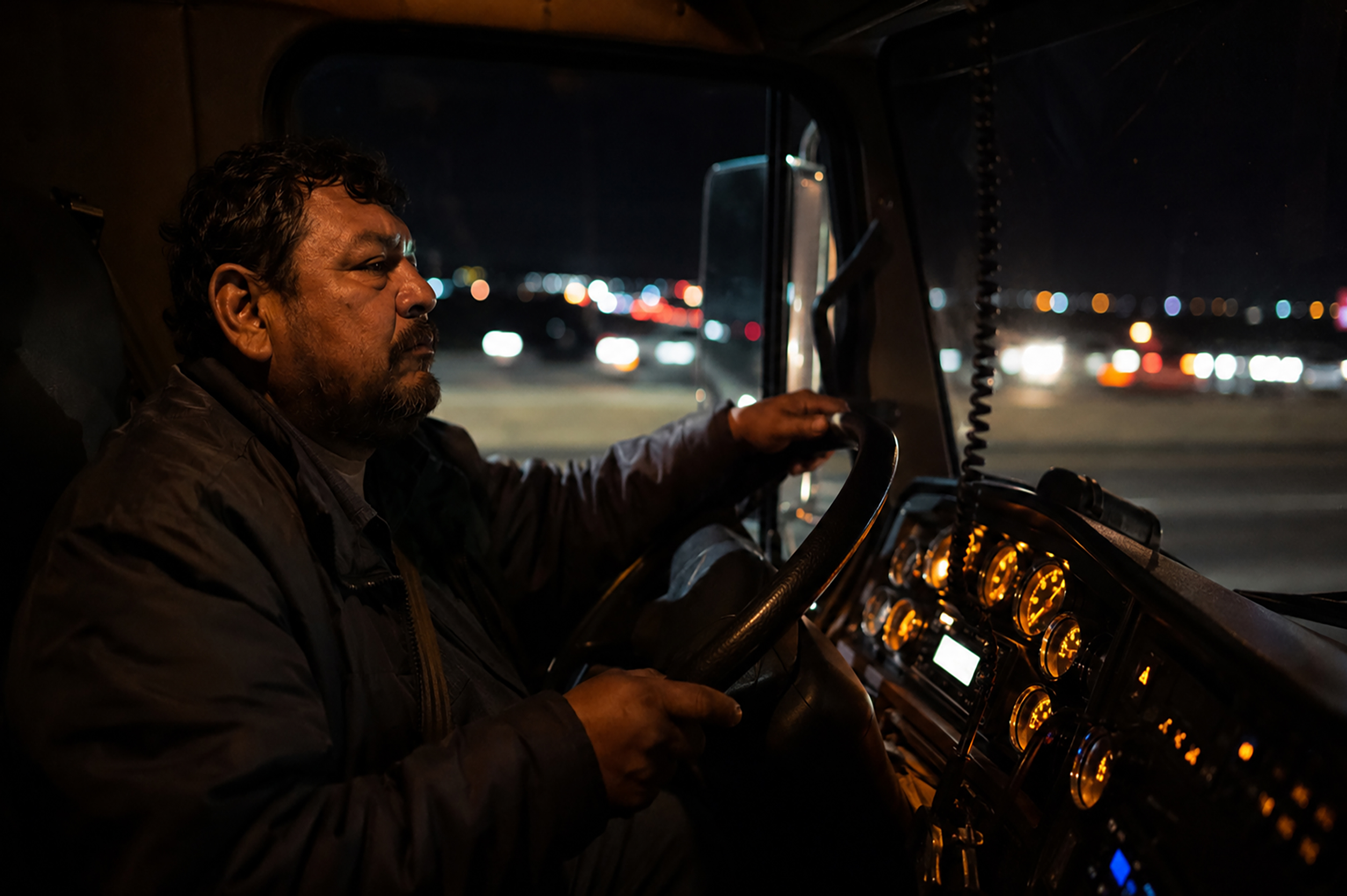 Tired drivers on night journeys
