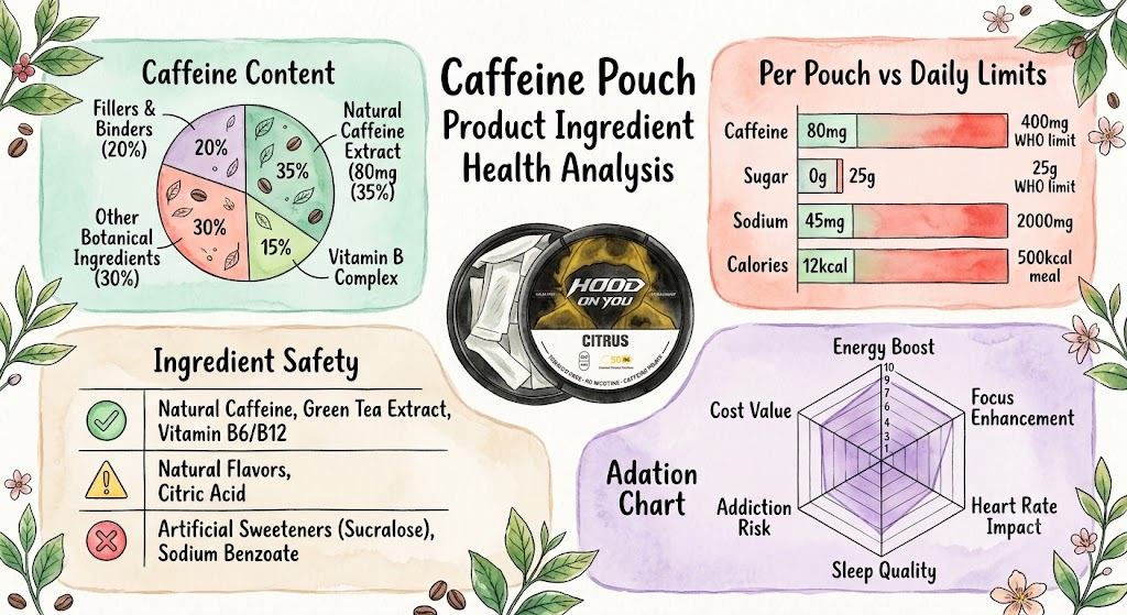 HoodOnYou Caffeine Pouches Safe Ingredient Composition